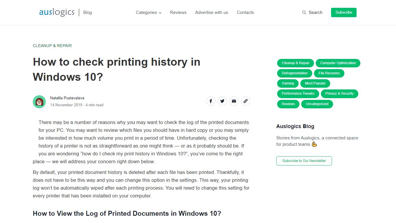 How to check printing history in Windows 10? — Auslogics Blog